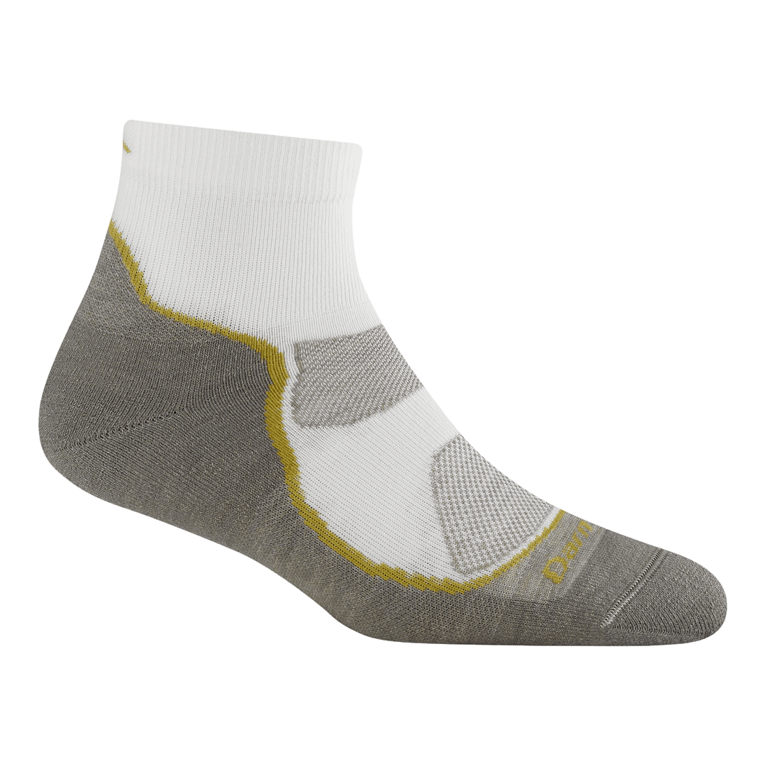 1987 women's light hiker quarter in oatmilk featuring a taupe bottom/heel and white top of foot and ankle 