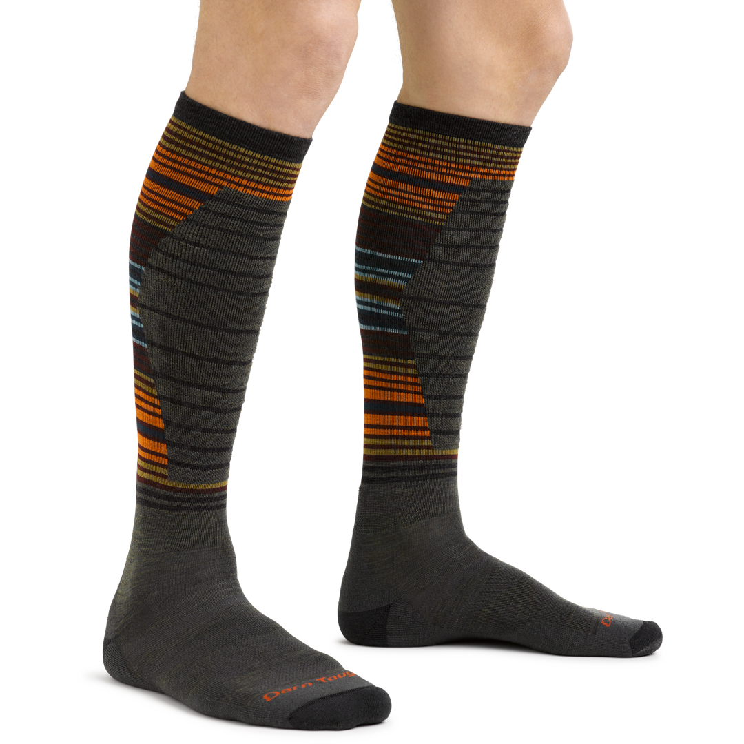 Men's Backwoods Snowboard and Ski Socks in Forest on foot