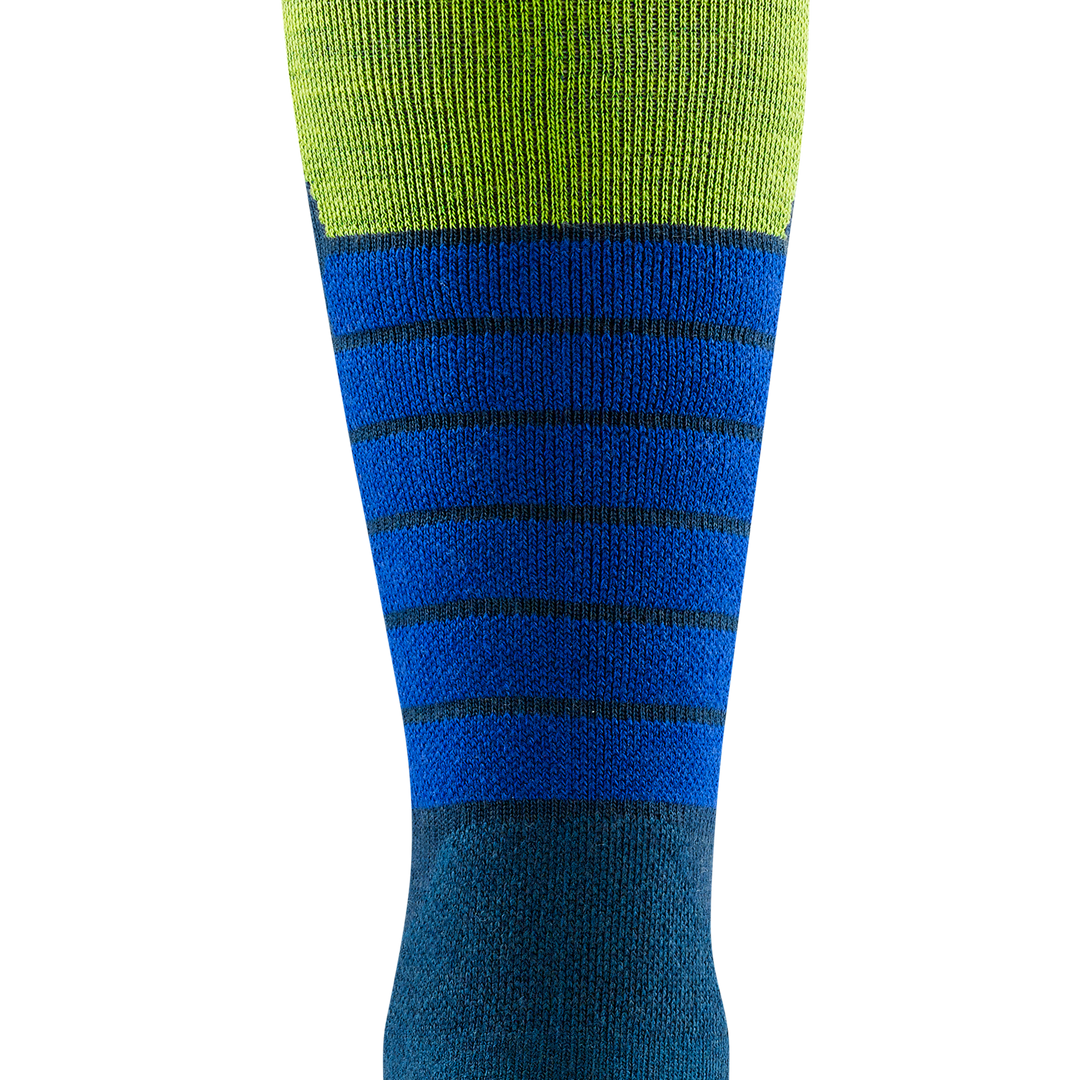 Close up of back calf vent area on 8044 Function X in Dark Teal